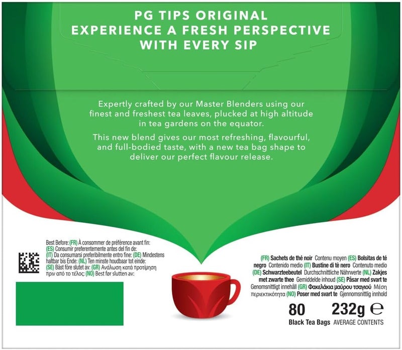 PG Tips Original Black Tea Bags - 80 Count - Image 2